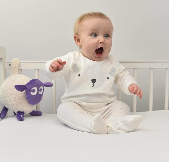 Sweet Dreamers Jucărie de Somn Ewan Sheep Deluxe Purple din Țesătură cu Sunete Albe, Lumină și Senzor de Plâns pentru 0++ Luni