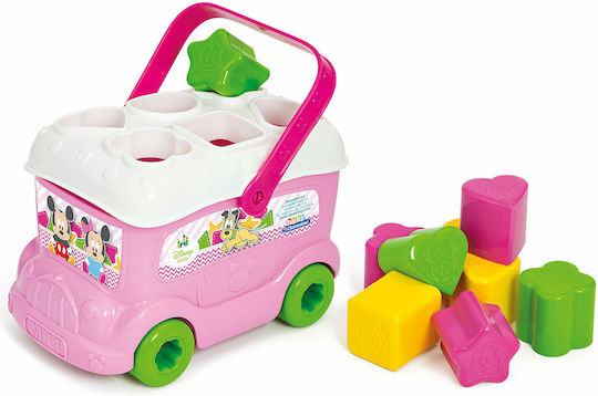 Baby Clementoni Παιχνίδι Ταξινόμησης Σχημάτων Baby Minnie Shape Sorter Bus για 10+ Μηνών