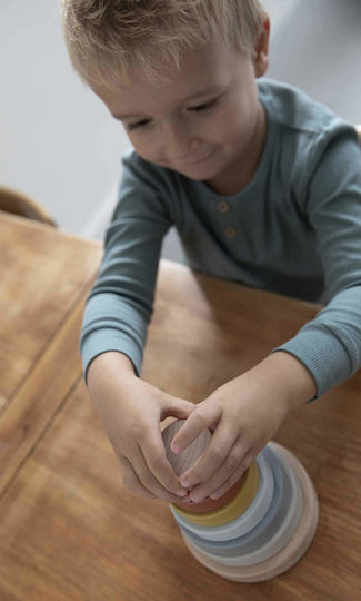 Little Dutch Stacking Toy Stacking Rings Pure & Nature made of Wood for 12++ Months