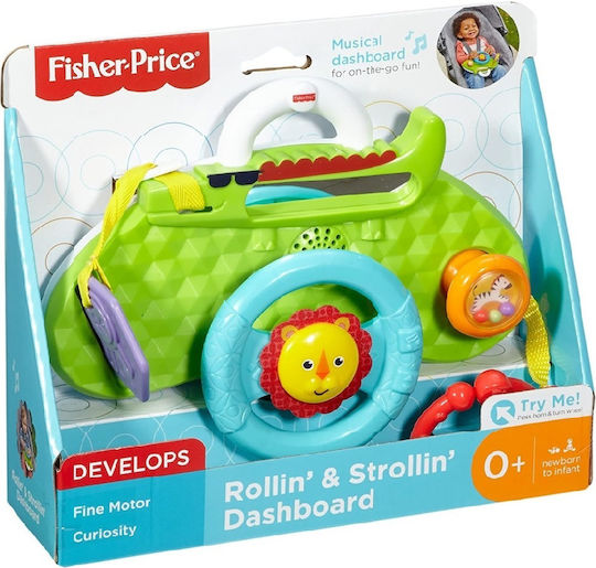 Fisher Price Steering Wheel Rollin' & Strollin' Dashboard with Music for 0++ Months