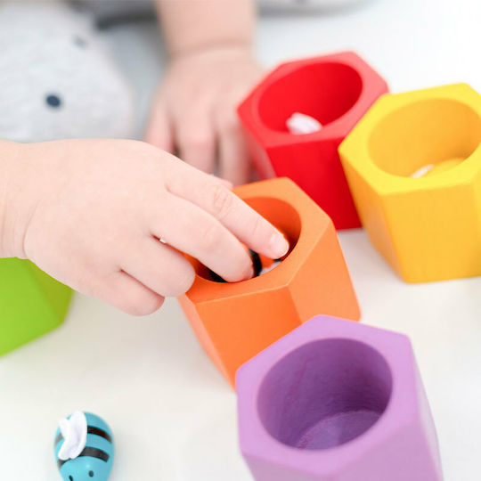 Plan Toys Βρεφικό Παιχνίδι Παιχνίδι Κυψέλες από Ξύλο για 36+ Μηνών