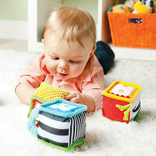 Infantino Activity Cube Discover & Play Soft Blocks made of Fabric with Sounds for 10++ Months