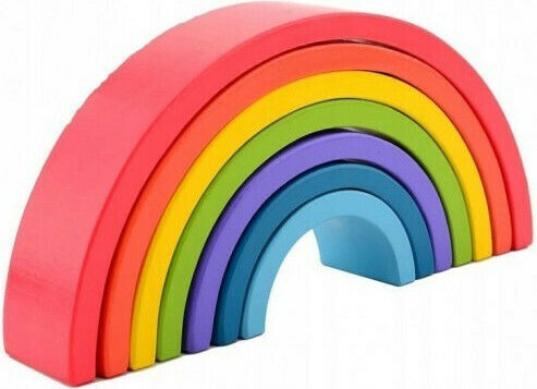 Joueco Παιχνίδι Στοίβαξης Rainbow από Ξύλο για 12+ Μηνών