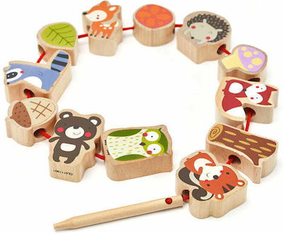 Classic World Lacing Toy Forest Beads made of Wood for 12++ Months