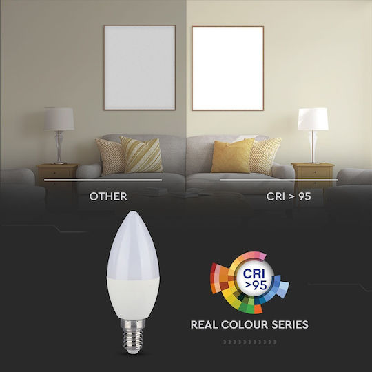 V-TAC VT-2226 LED Bulb 5.5W 100mm for Socket E14 and Shape C37 Natural White 470lm