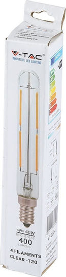 V-TAC VT-2204 LED-Lampe 4W 135mm für Fassung E14 und Form T20 Naturweiß 400lm