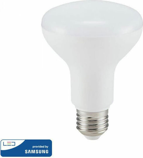 V-TAC VT-280 Λάμπα LED 10W 80mm για Ντουί E27 και Σχήμα R80 Ψυχρό Λευκό 800lm