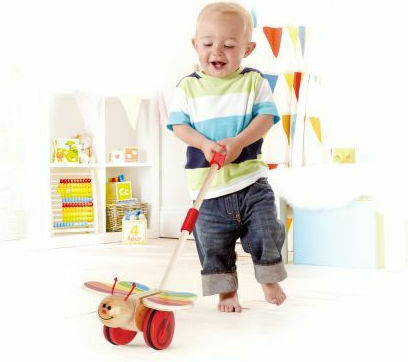 Hape Pull-Along Toy Push Butterfly made of Wood for 12++ Months