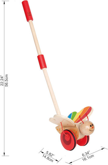 Hape Pull-Along Toy Push Butterfly made of Wood for 12++ Months