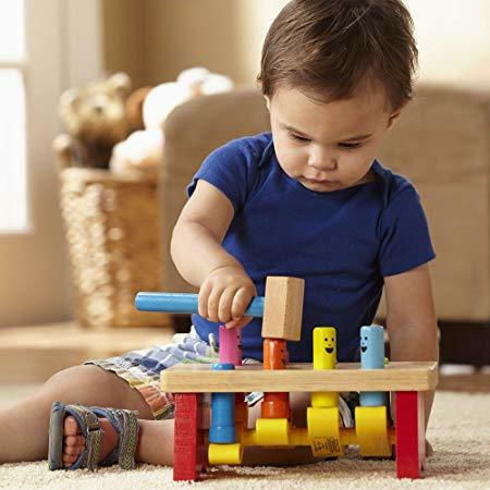 Melissa & Doug Hammer Toy Deluxe Pounding Bench made of Wood for 24++ Months