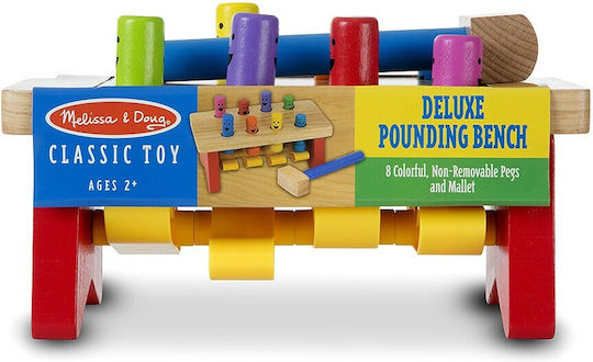 Melissa & Doug Hammer Toy Deluxe Pounding Bench made of Wood for 24++ Months