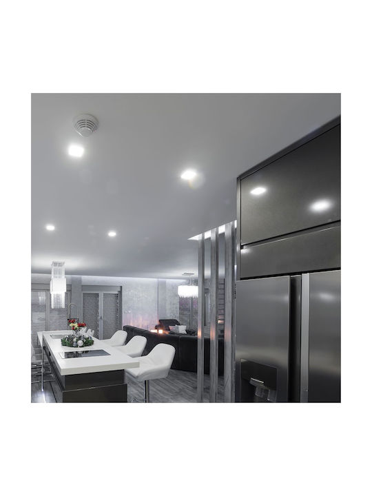 V-TAC Square Metallic Recessed Spot with Integrated LED and Natural White Light 10W 750lm White 12x12cm. 1pcs