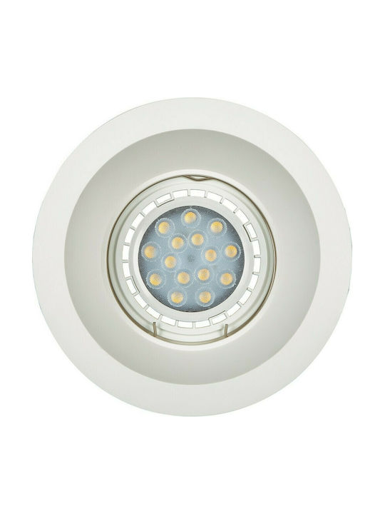 VK Lighting Round Plaster Recessed Spot with Socket G53 R111 White 20x20cm. 1pcs