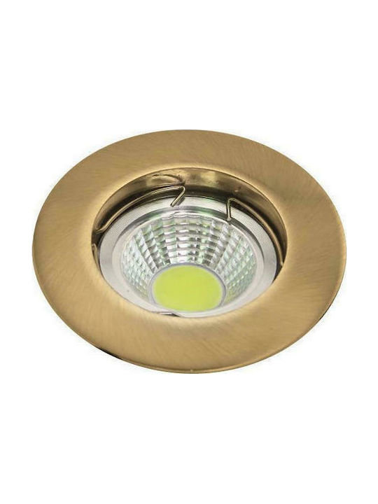 Eurolamp Rund Metallisch Einbau Spot mit Fassung GU10 PAR16 Gold 8x8cm.