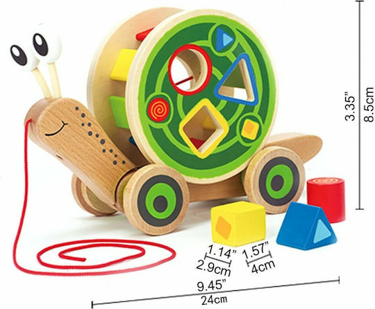 Hape Παιχνίδι Ταξινόμησης Σχημάτων Συρόμενο Σαλιγκάρι από Ξύλο για 12+ Μηνών