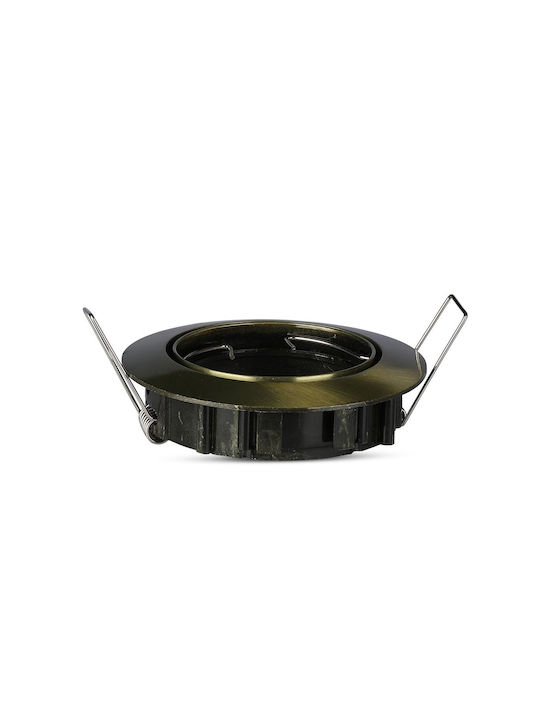 V-TAC Round Metallic Frame for Spot GU10 Moving Gold 8.2x8.2cm. 1pcs