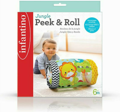 Infantino Roll & Crawling Toys Φουσκωτός Κύλινδρος Άσκησης με Διάδρομο - Jungle Peek & Roll for 6++ Months