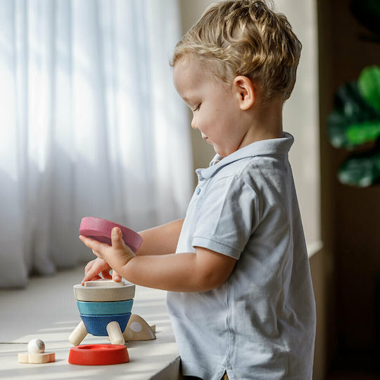 Plan Toys Играчка за подреждане Ракета за сортиране от дърво за 18++ месеца