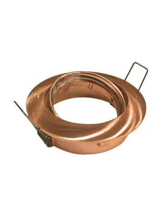 Eurolamp Round Metallic Recessed Spot with Integrated LED and Natural White Light MR16 Adjustable Copper 8.3x8.3cm. 1pcs