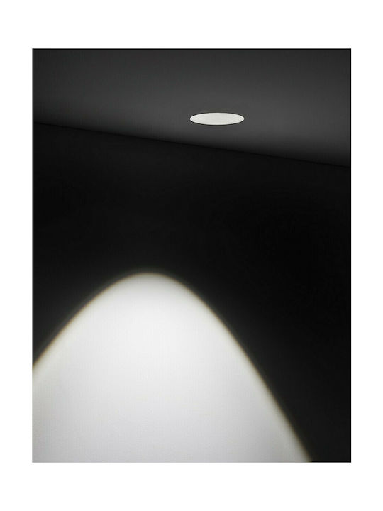 VK Lighting Τετράγωνο Γύψινο Χωνευτό Σποτ με Ενσωματωμένο LED και Θερμό Λευκό Φως Λευκό 8x8εκ. 1τμχ