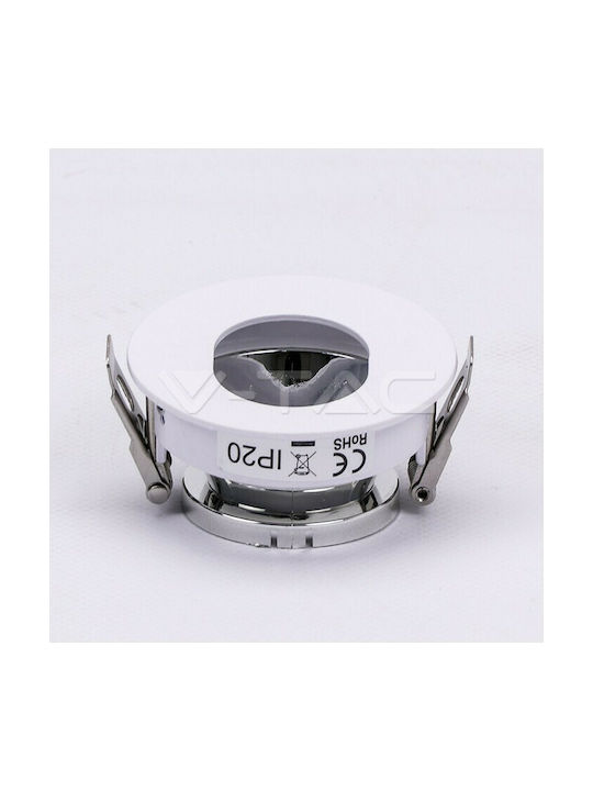 V-TAC Round Metallic Frame for Spot GU10 White 7.5x7.5cm. 1pcs