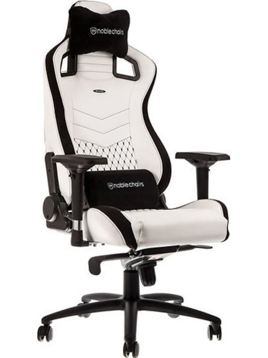 Noblechairs Epic Καρέκλα Gaming Δερματίνης με Ρυθμιζόμενα Μπράτσα Μαύρο/Λευκό