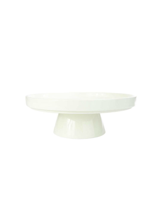 Viosarp White Ceramic Pedestal Cake Stand 23x23x8cm