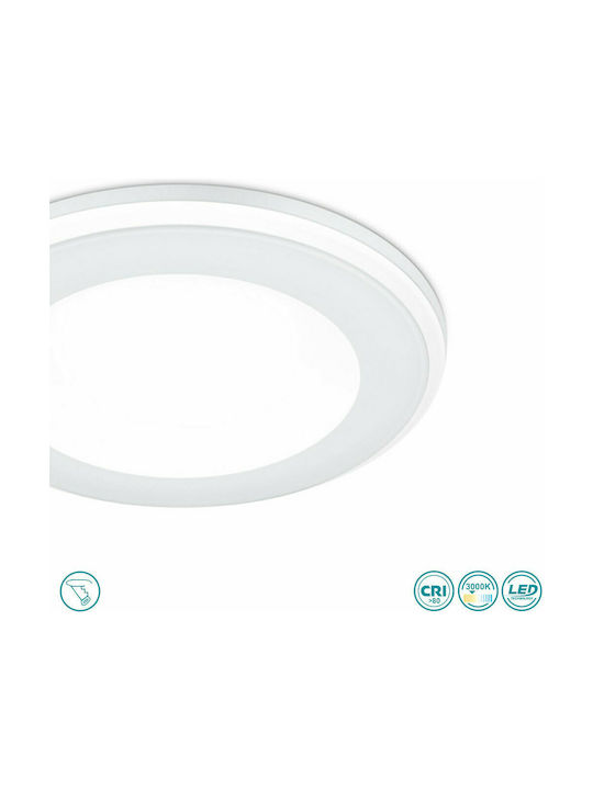 Trio Lighting Aura Round Plastic Recessed Spot with Integrated LED and Warm White Light White 4x4cm. 1pcs