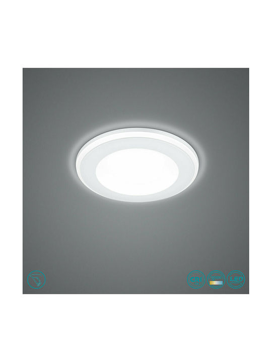 Trio Lighting Aura Round Plastic Recessed Spot with Integrated LED and Warm White Light White 4x4cm. 1pcs