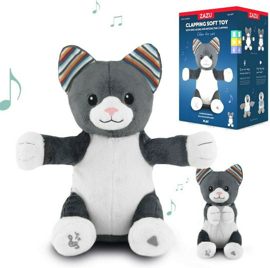Zazu Sleep Toy Chloe the Kitten with Clappers made of Fabric with Music for 0++ Months