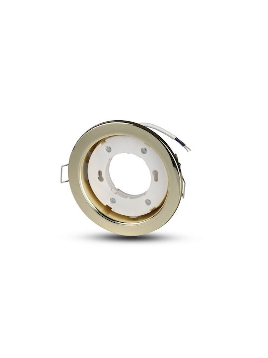 V-TAC Rotund Metalic Cadru pentru Spoturi GX53 Auriu 10.5x10.5cm. 1buc