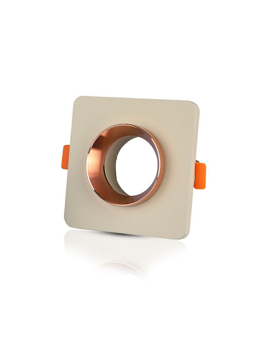 V-TAC Square Plaster Frame for Spot GU10 Copper 10x10cm. 1pcs