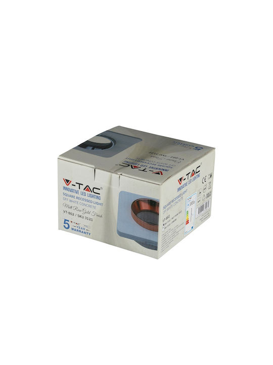 V-TAC Square Plaster Frame for Spot GU10 Copper 10x10cm. 1pcs
