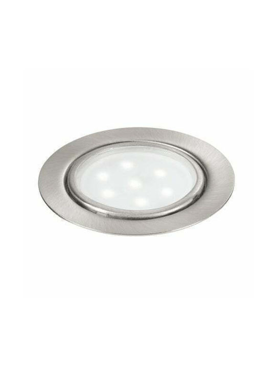 Fan Europe Fusion-3x5W Round Metallic Recessed Spot with Integrated LED and Natural White Light 3τμχ Silver 7x7cm. 3pcs