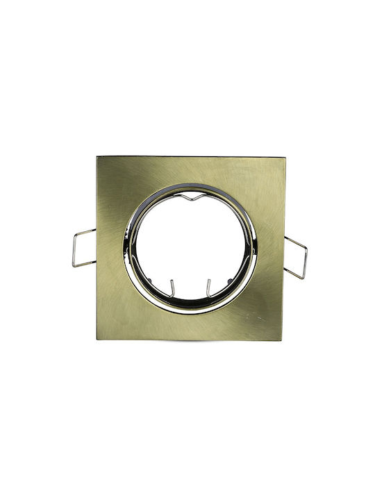 V-TAC Square Metallic Frame for Spot GU10 Moving Gold 8.2x8.2cm. 1pcs