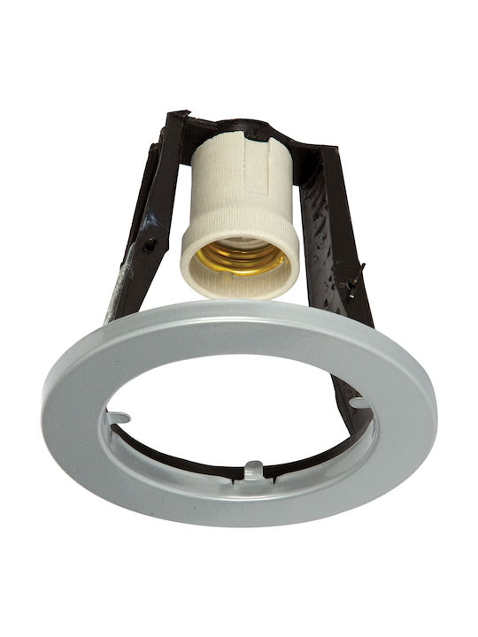 VK Lighting Rotund Metalic Spot Încorporat cu Soclu E27 R80 Gri 12.5x12.5cm. 1buc