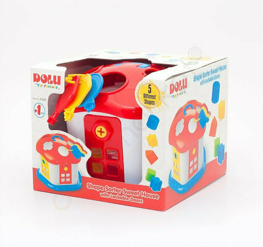 Dolu Παιχνίδι Ταξινόμησης Σχημάτων Shape Sorter Sweet House with Lockable Doors για 12+ Μηνών