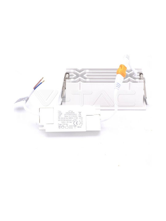 V-TAC Rectangle Metallic Recessed Spot with Integrated LED and Cool White Light Black 13x5.4cm. 1pcs