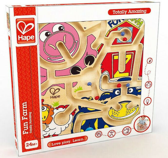 Hape Labirint Fun Farm din Lemn pentru 24++ Luni