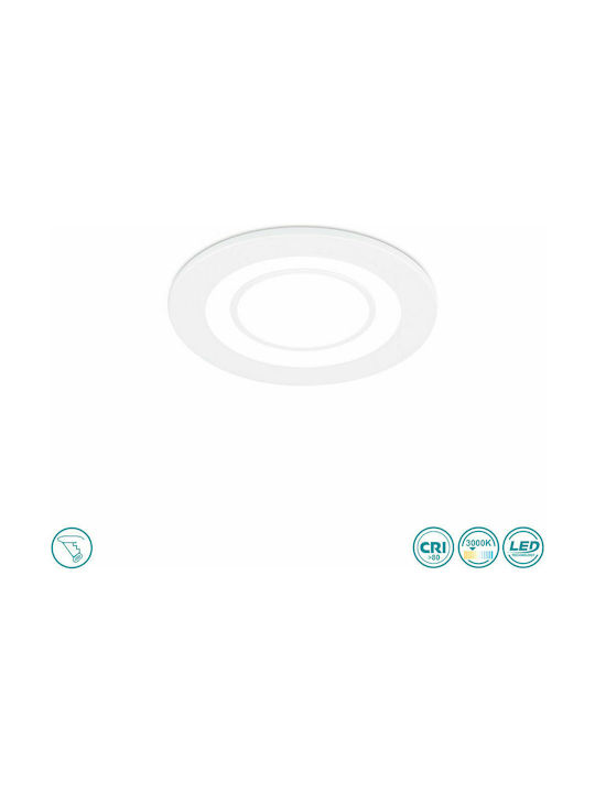 Trio Lighting Core Rotund Plastic Spot Încorporat cu LED Integrat și Lumină Alb Cald Alb 1buc