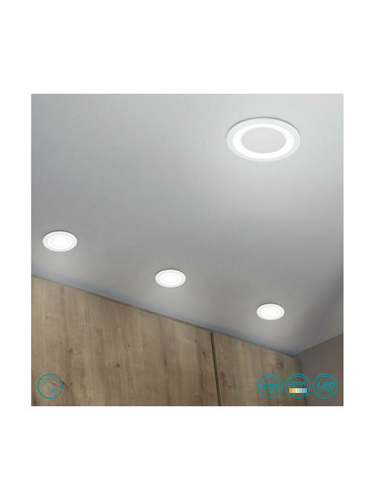Trio Lighting Core Rotund Plastic Spot Încorporat cu LED Integrat și Lumină Alb Cald Alb 1buc