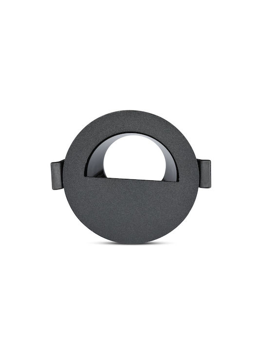 V-TAC Rund Metallisch Rahmen für Spots GU10 Schwarz 8.3x8.3cm. 1Stück