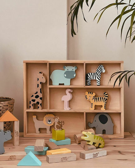 Jabadabado Ζωάκι Shelfs with Safari Animals από Ξύλο για 24+ Μηνών