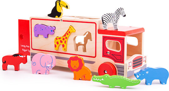 Big Jigs Shape Sorting Truck with Jungle Animals Wooden for 18+ Months