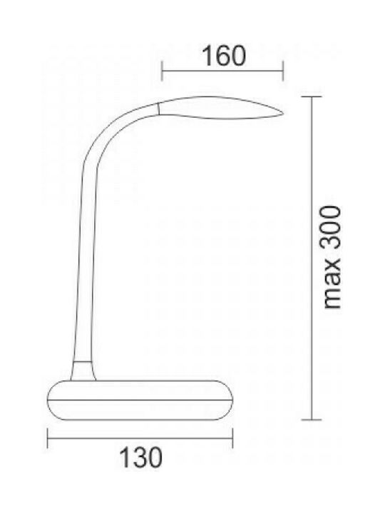 Spot Light LED Φωτιστικό Γραφείου με Εύκαμπτο Βραχίονα σε Λευκό Χρώμα