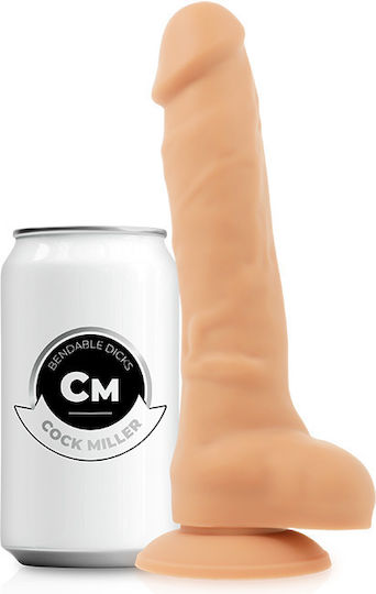 Cock Miller Cock Miller Silicone Density Articulable Cocksil Ρεαλιστικό Dildo με Όρχεις και Βεντούζα Flesh 18cm