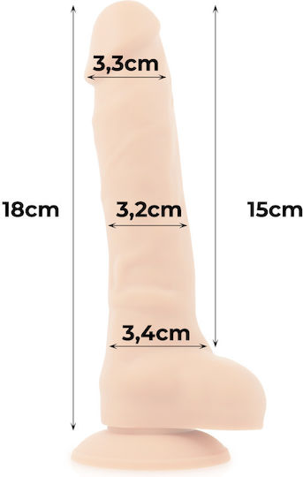 Cock Miller Cock Miller Silicone Density Articulable Cocksil Ρεαλιστικό Dildo με Όρχεις και Βεντούζα Flesh 18cm