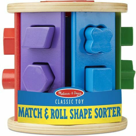Melissa & Doug Παιχνίδι Ταξινόμησης Σχημάτων Match & Roll Shape Sorter από Ξύλο για 24+ Μηνών