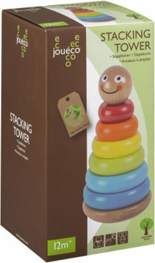 Joueco Stacking Toy Faces Sorting made of Wood for 12++ Months