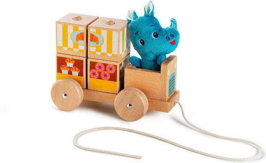Lilliputiens Pull-Along Toy Tractable Puzzle Marius' Foodtruck made of Wood for 12++ Months